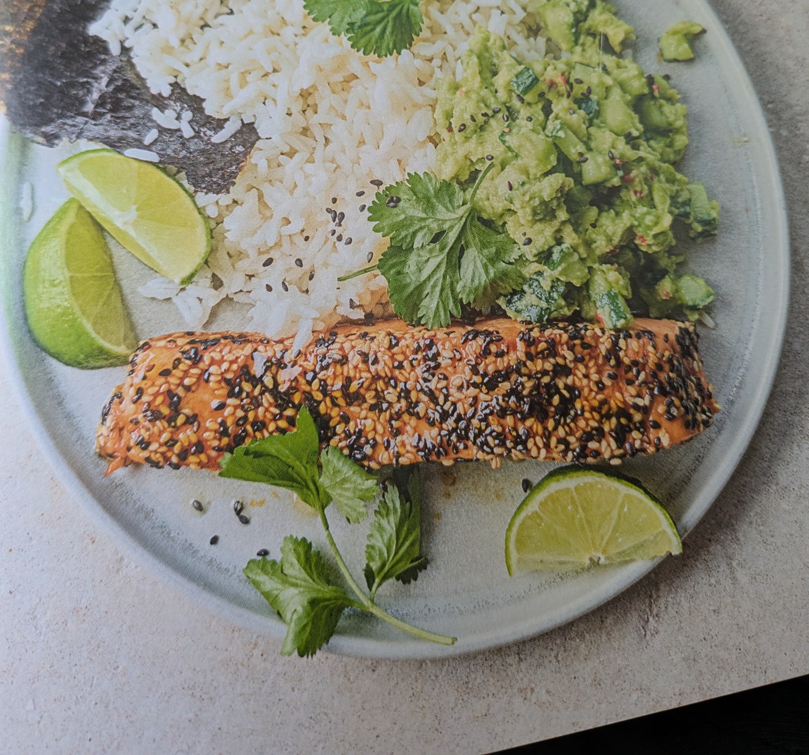 Honey Salmon with Sesame Avocado Crush